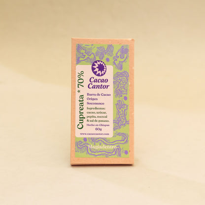 Cupreata — 70% cacao con pepita, mezcal y sal de gusano