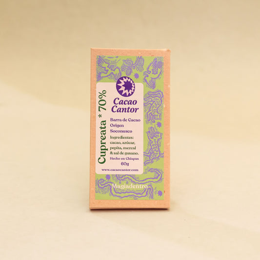 Cupreata — 70% cacao con pepita, mezcal y sal de gusano