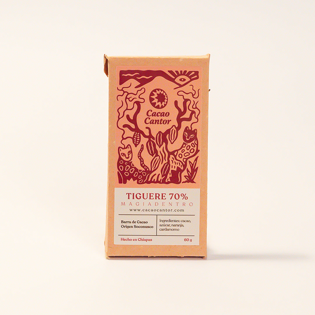 Tiguere — Barra de cacao 70% con naranja y cardamomo