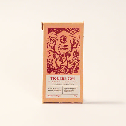 Tiguere — Barra de cacao 70% con naranja y cardamomo
